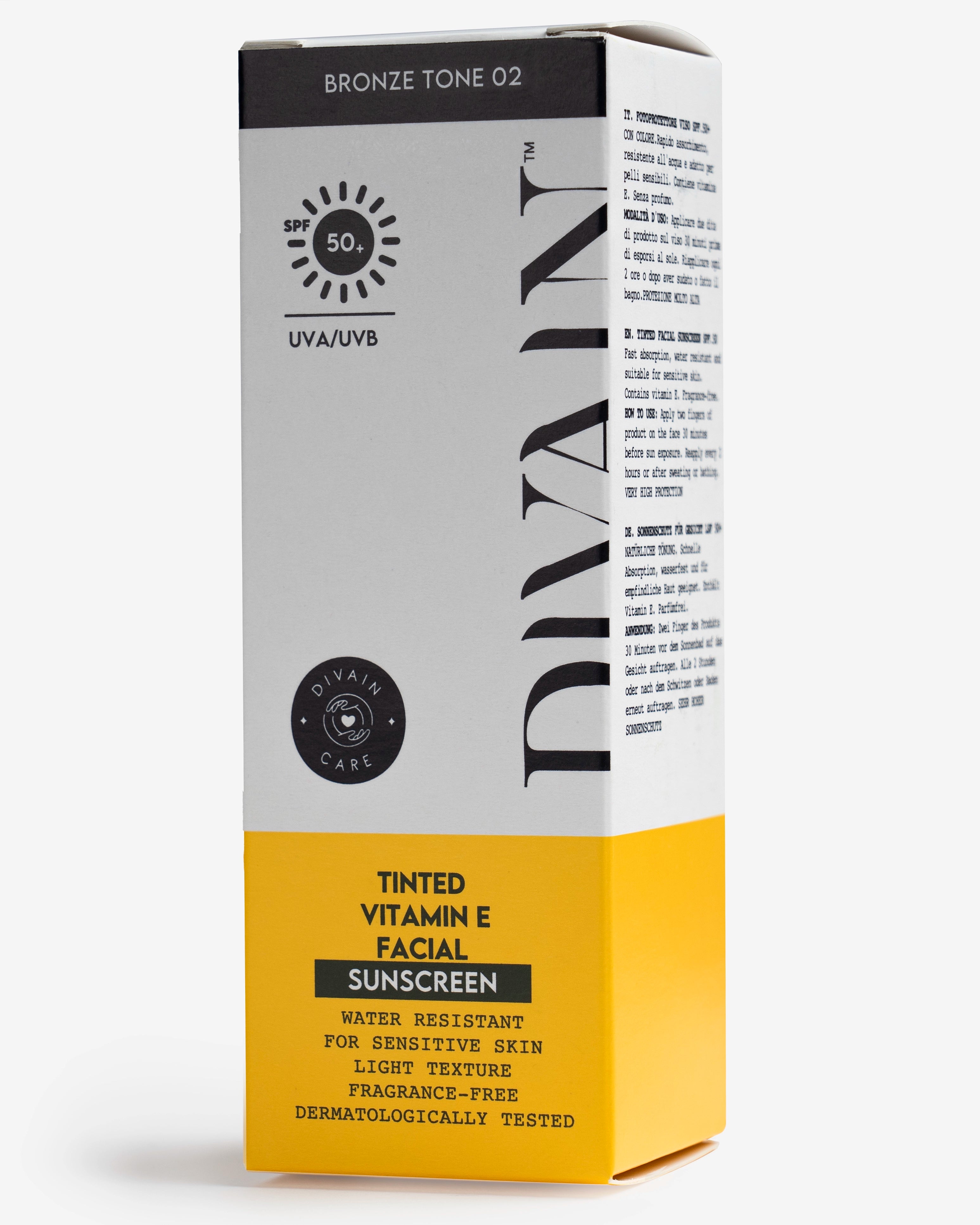 Tinted Vitamin E Facial Sunscreen SPF50+ Bronze Tone 02