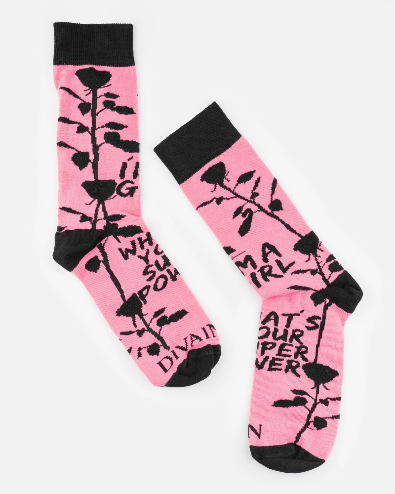 Chaussettes "I'm a Girl" roses